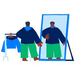 Outfit try-on illustration